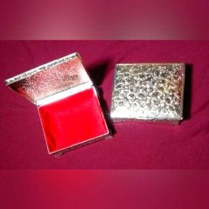 Two Silver Looking Footed Jewelry Boxes